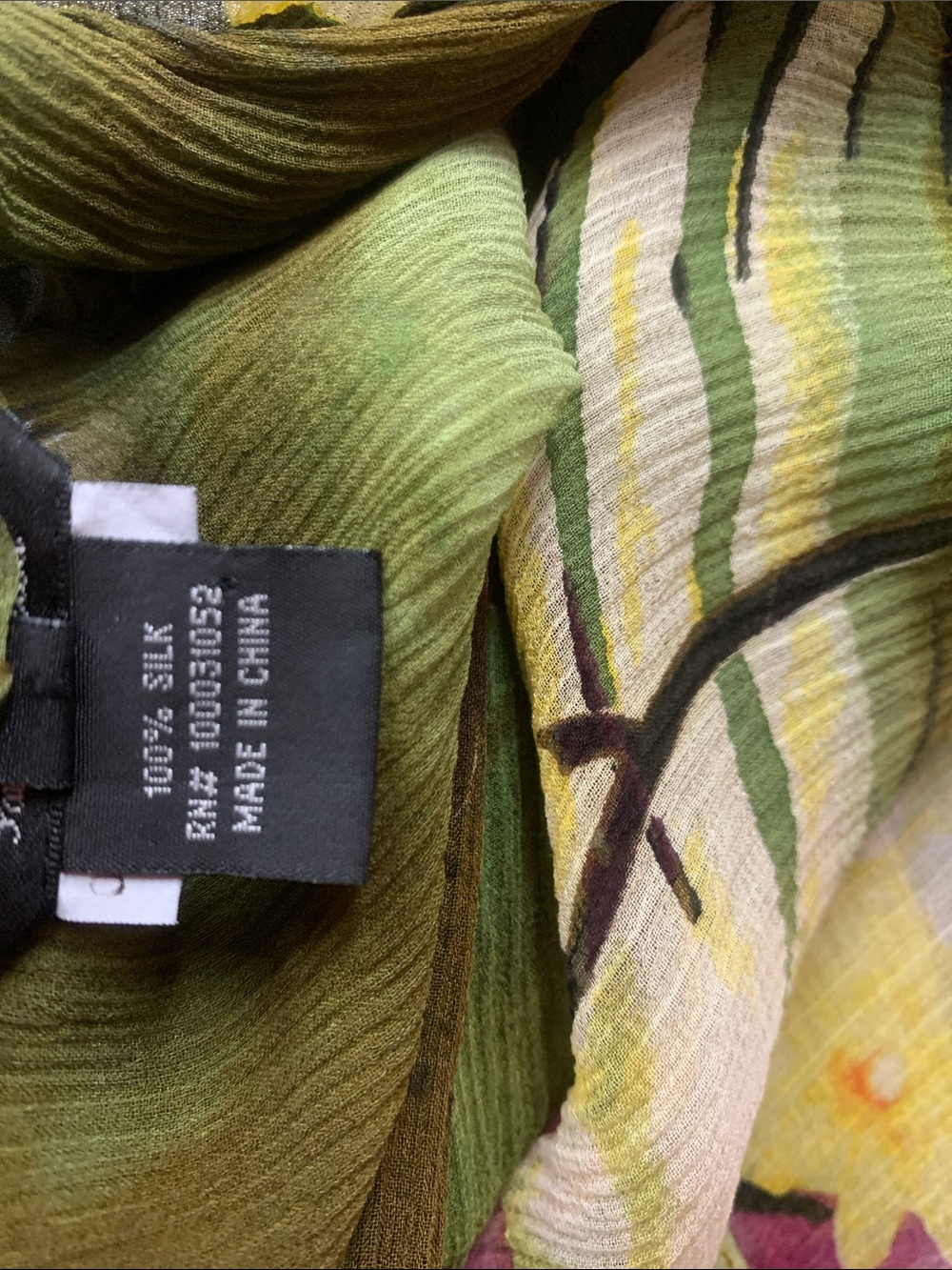 Citron Santa Monica 100% Silk Floral Kimono Cardigan Landscape Watercolor Large - Picture 12 of 13